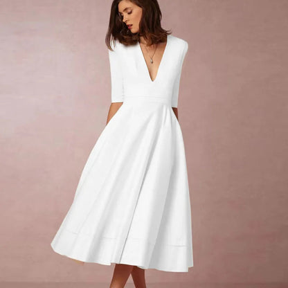 Retro Jurk Midi Trapezium Model Elegante Dameskleding