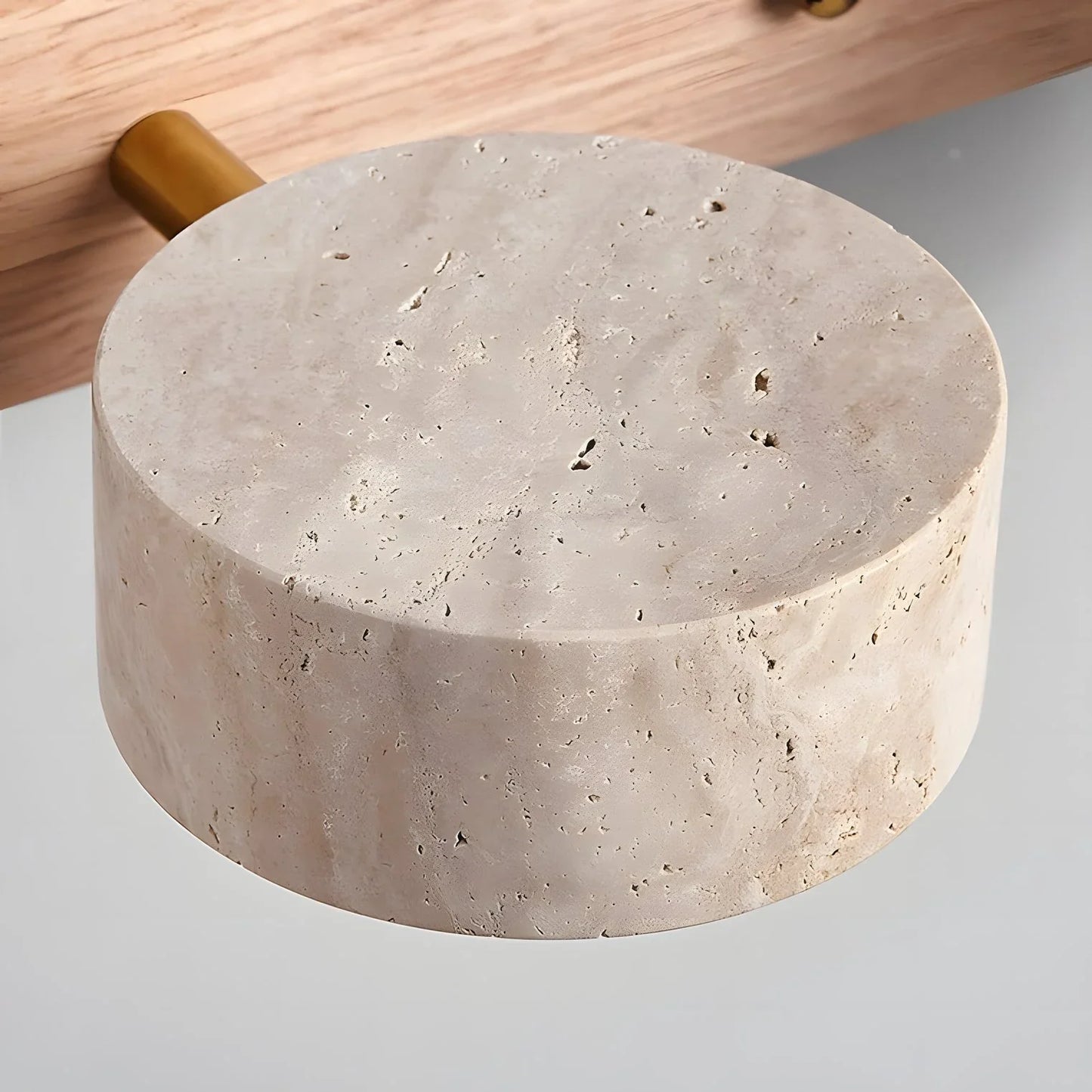 Verstelbare Wandlamp Travertijn & Hout – 2/3/4 Lichtpunten Warm Licht Sconce