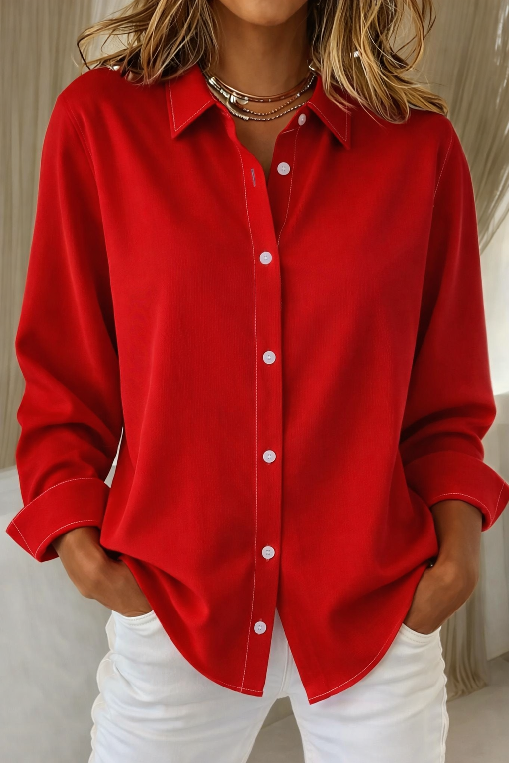 Eline Dames Blouse | Minimalistisch Ontwerp, Casual 2