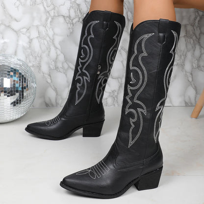 Dames Cowboy Laarzen PU-Leer Comfortabel en Stijlvol