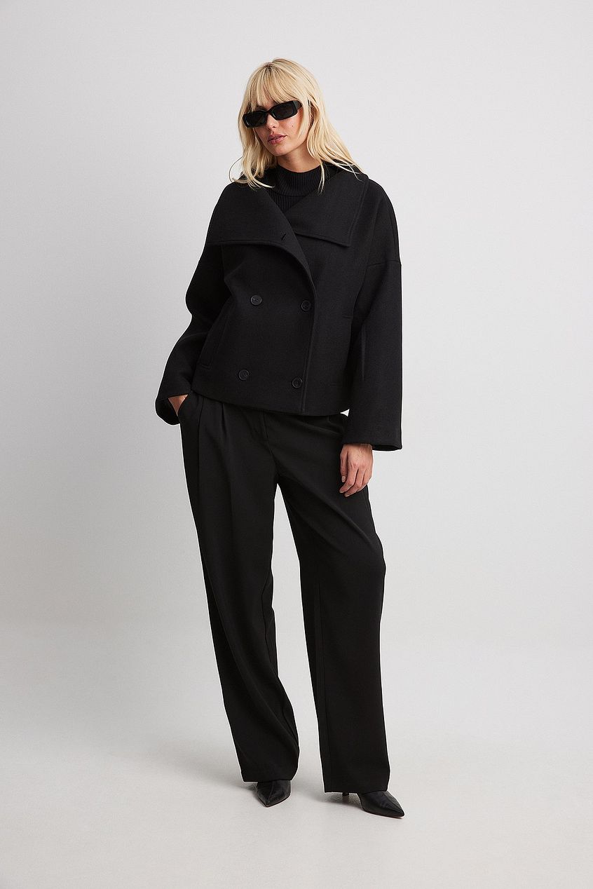 Dames Winterjas Zachte Wol Softshell Oversized Model