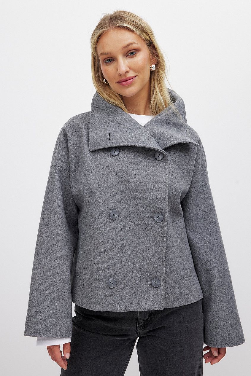Dames Winterjas Zachte Wol Softshell Oversized Model