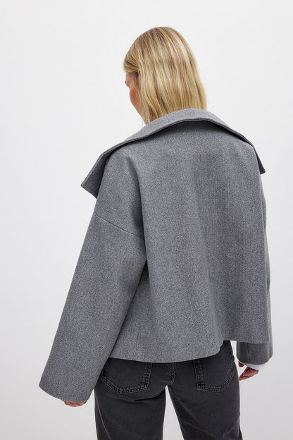 Dames Winterjas Zachte Wol Softshell Oversized Model