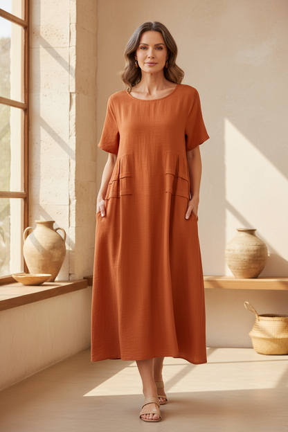 Elise | Abito midi da donna che copre la pancia 1