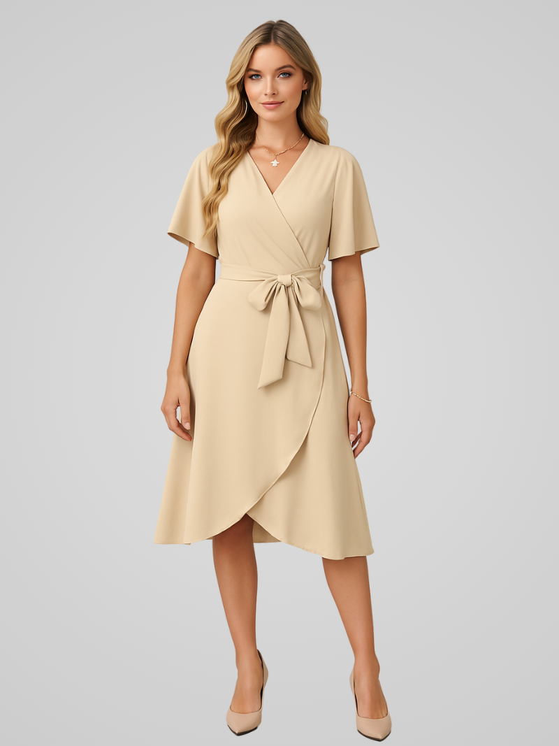 Vrouwelijke Zomerjurk met V-hals Elegante Jurk voor Dames