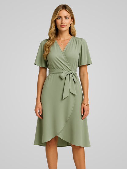 Zomerjurk voor Dames V-hals Elegante Vrouwelijke Jurk