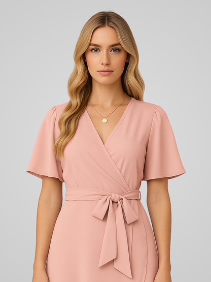 Vrouwelijke Zomerjurk met V-hals Elegante Jurk voor Dames