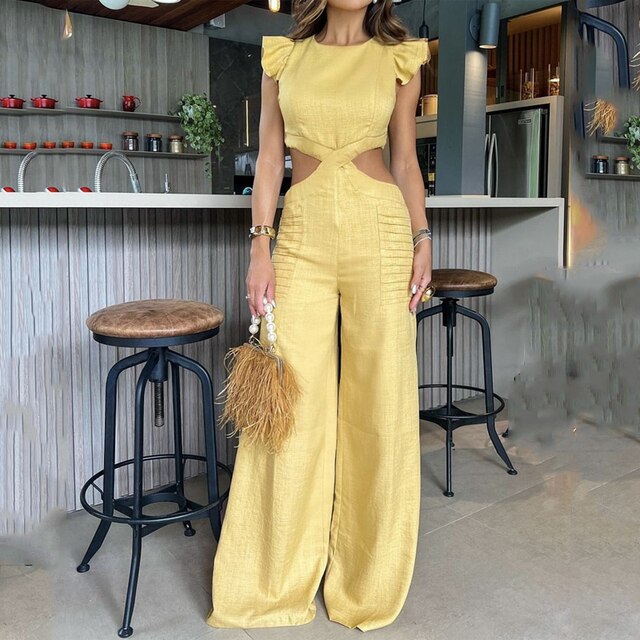 Vrouwelijke Jumpsuit Stijlvol Lange Mouw
