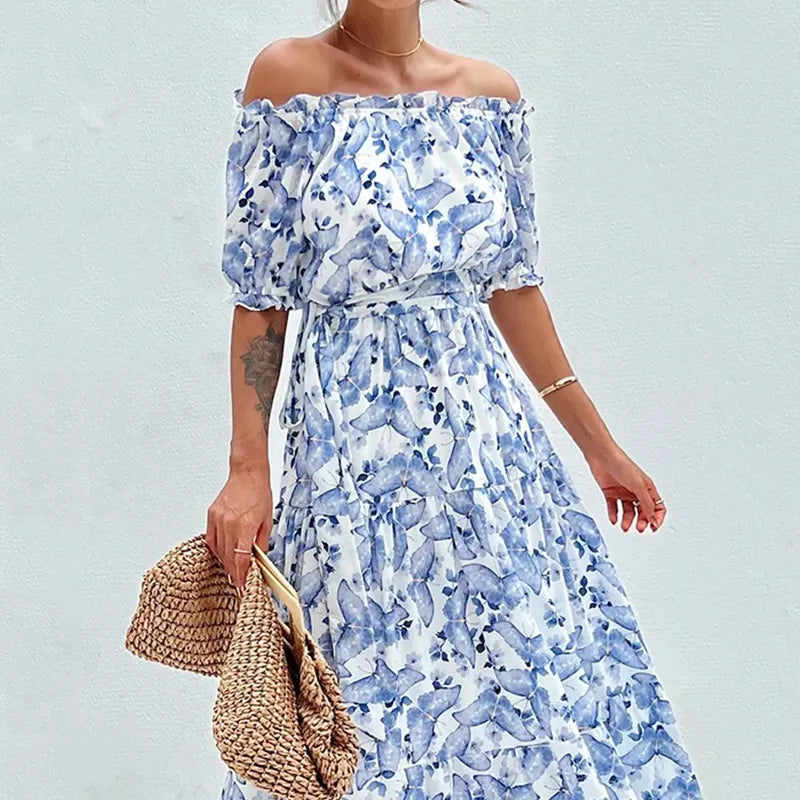 Vrouwelijke Violette Jurk Elegante Avondjurk