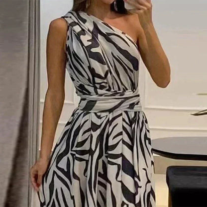 Zomerjurk Vrouw Jurk Met Bloemenprint Mooi Modieus