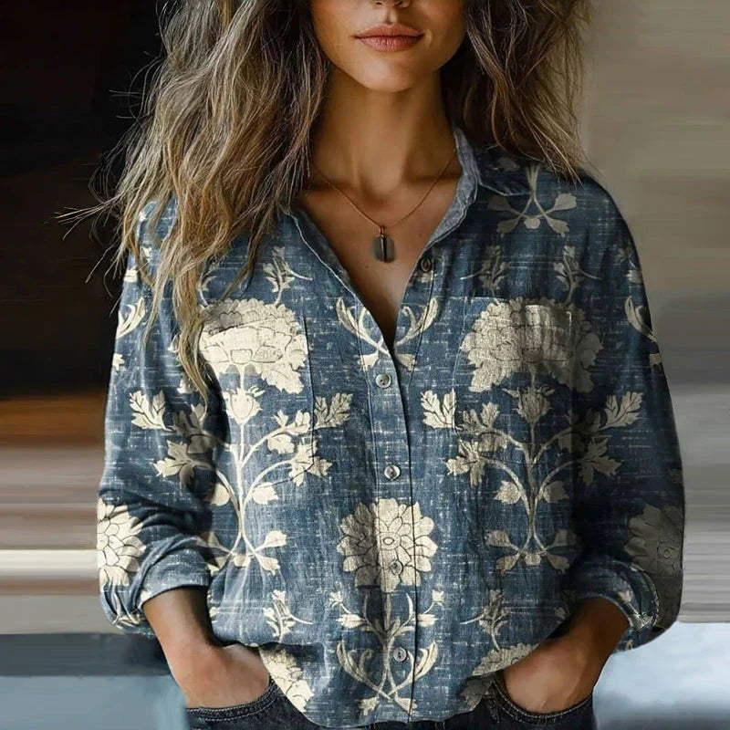 Dames Blouse Vintage Stijl Losse Pasvorm