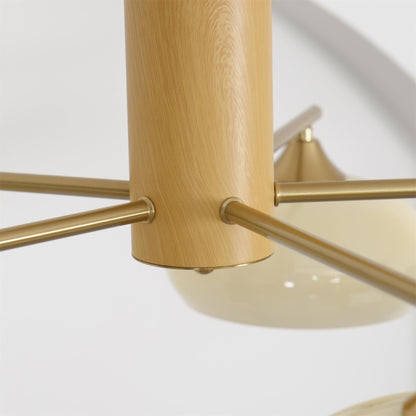 Ovale Design Kroonluchter Met Glazen Kappen En Messing Details Voor Woonkamer En Eetkamer