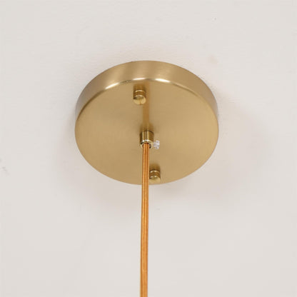 Ovale Design Kroonluchter Met Glazen Kappen En Messing Details Voor Woonkamer En Eetkamer