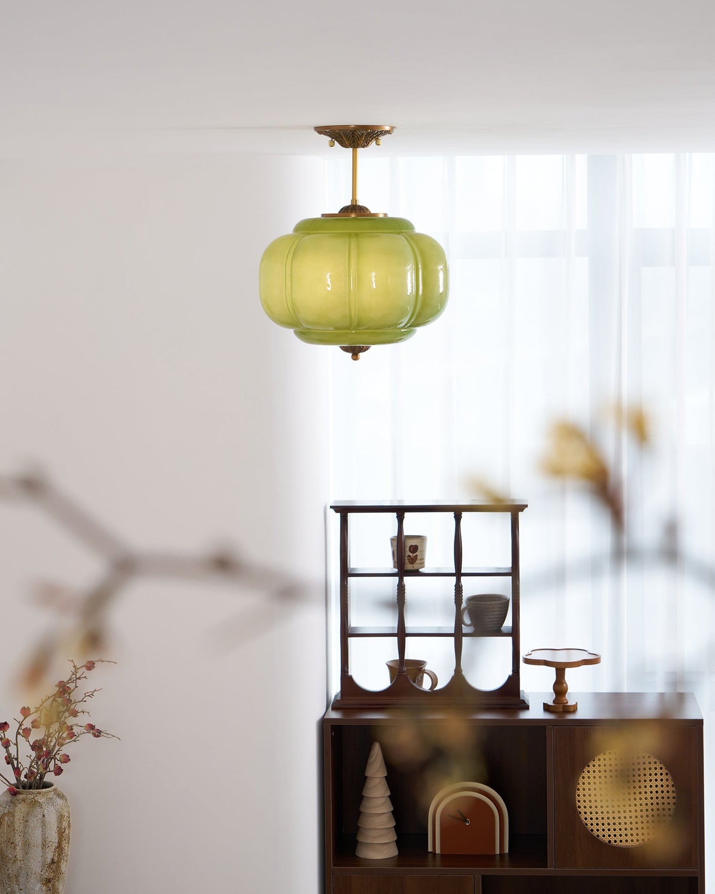 Vintage design plafondlamp van glas – elegante plafondverlichting met metalen details