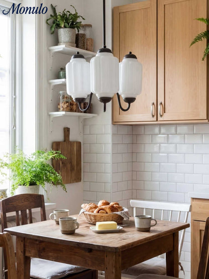 Melkglazen Kroonluchter Vintage Afwerking Tijdloze Elegantie Klassieke Verlichting voor Eetkamer Woonkamer