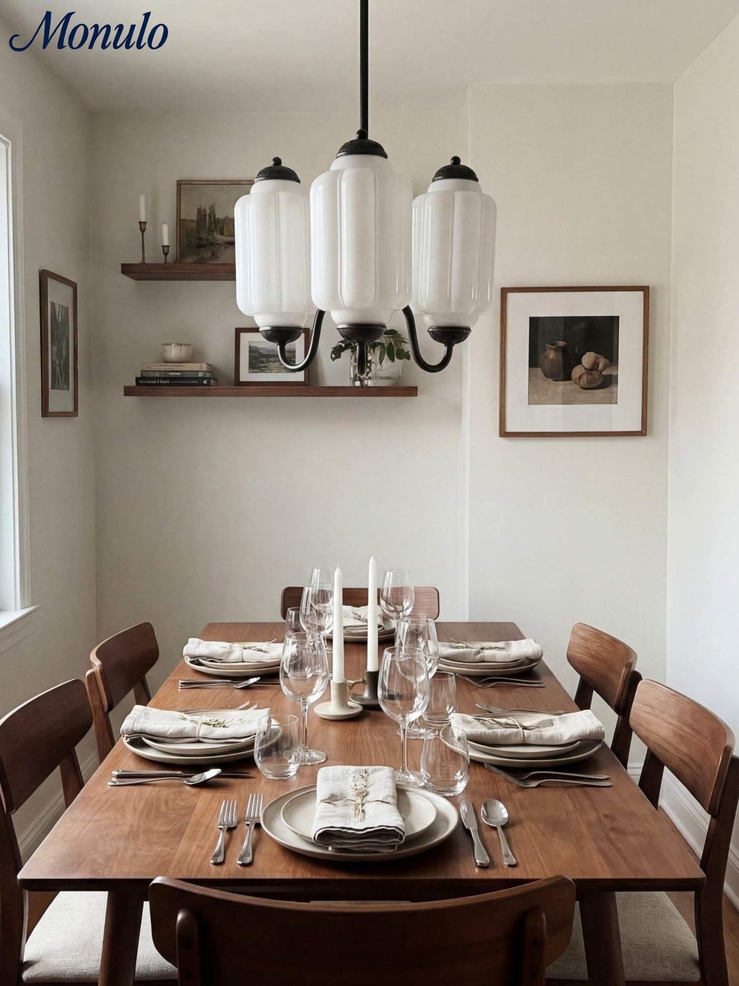 Melkglazen Kroonluchter Vintage Afwerking Tijdloze Elegantie Klassieke Verlichting voor Eetkamer Woonkamer
