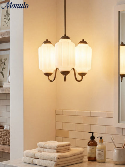 Melkglazen Kroonluchter Vintage Afwerking Tijdloze Elegantie Klassieke Verlichting voor Eetkamer Woonkamer