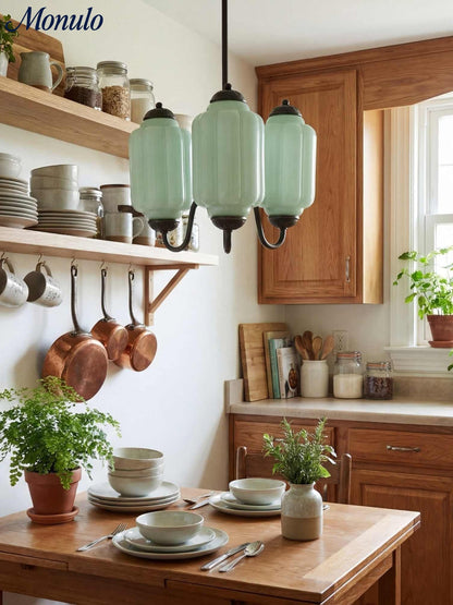 Melkglazen Kroonluchter Vintage Afwerking Tijdloze Elegantie Klassieke Verlichting voor Eetkamer Woonkamer