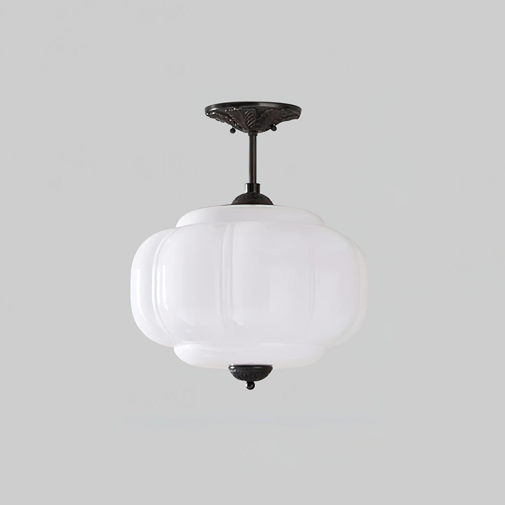 Vintage design plafondlamp van glas – elegante plafondverlichting met metalen details