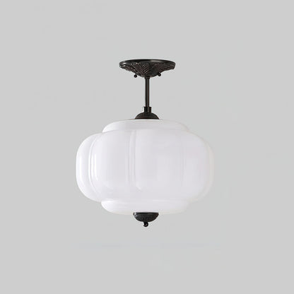 Vintage design plafondlamp van glas – elegante plafondverlichting met metalen details