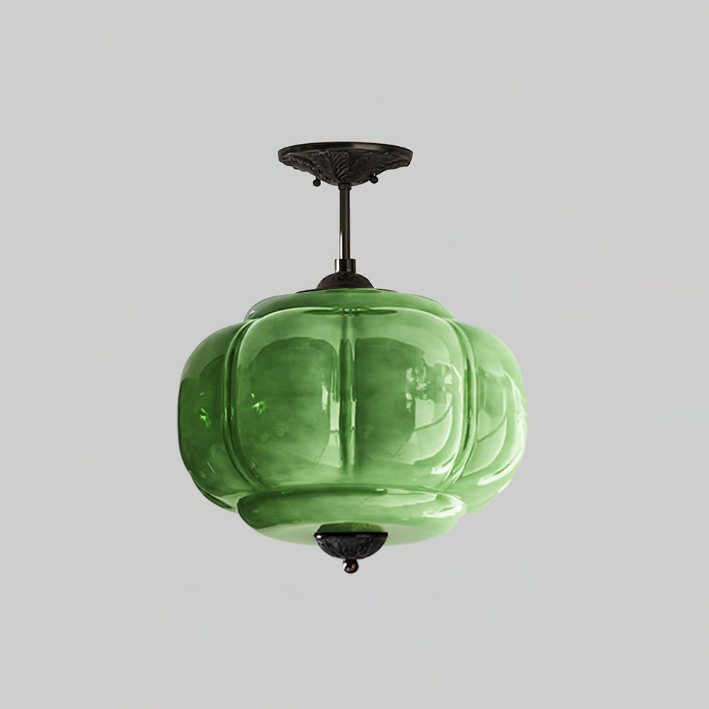 Vintage design plafondlamp van glas – elegante plafondverlichting met metalen details