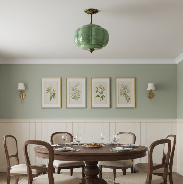 Vintage design plafondlamp van glas – elegante plafondverlichting met metalen details