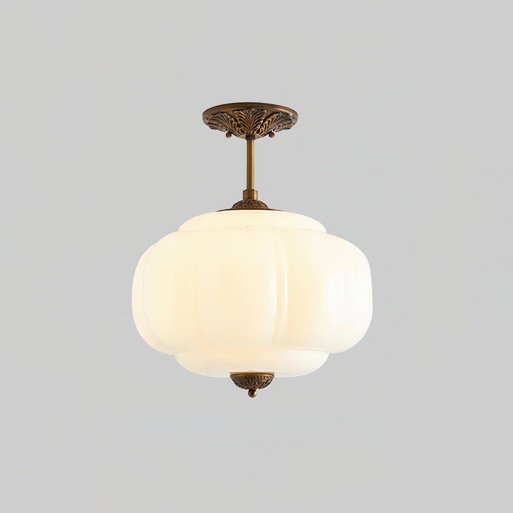 Vintage design plafondlamp van glas – elegante plafondverlichting met metalen details