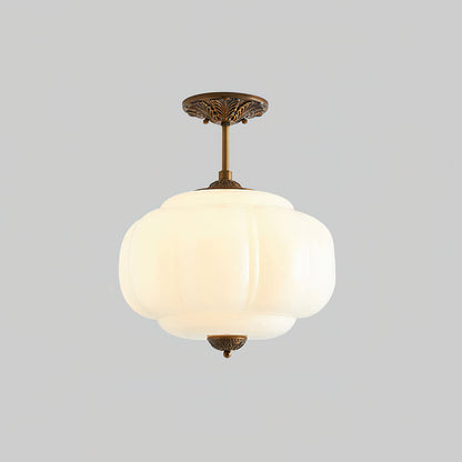 Vintage design plafondlamp van glas – elegante plafondverlichting met metalen details