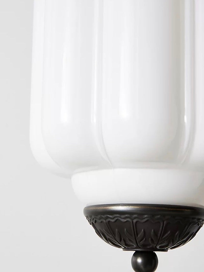 Vintage Glazen Hanglamp met Nostalgische Uitstraling – Verfijnde Verlichting voor Eetkamer en Keuken