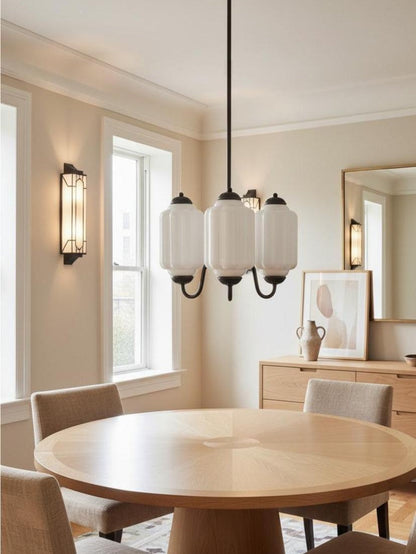 Melkglazen Kroonluchter Vintage Afwerking Tijdloze Elegantie Klassieke Verlichting voor Eetkamer Woonkamer