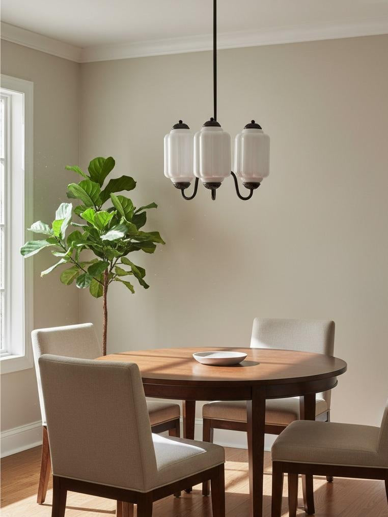 Melkglazen Kroonluchter Vintage Afwerking Tijdloze Elegantie Klassieke Verlichting voor Eetkamer Woonkamer