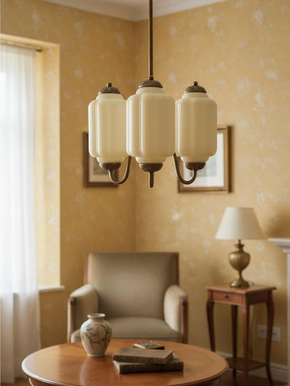 Melkglazen Kroonluchter Vintage Afwerking Tijdloze Elegantie Klassieke Verlichting voor Eetkamer Woonkamer
