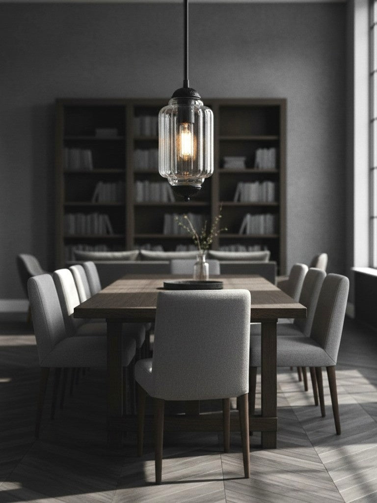 Vintage Glazen Hanglamp met Nostalgische Uitstraling – Verfijnde Verlichting voor Eetkamer en Keuken