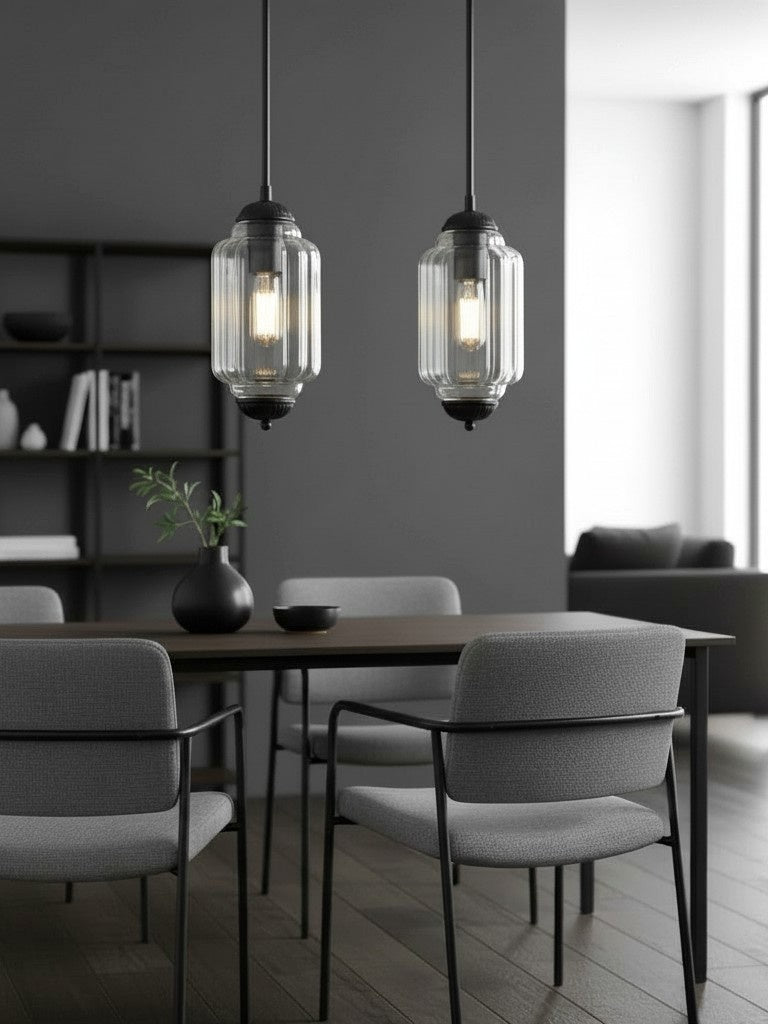 Vintage Glazen Hanglamp met Nostalgische Uitstraling – Verfijnde Verlichting voor Eetkamer en Keuken