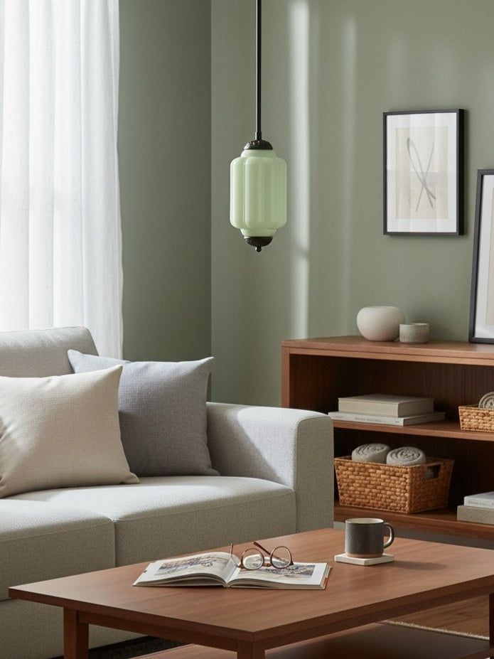 Vintage Glazen Hanglamp met Nostalgische Uitstraling – Verfijnde Verlichting voor Eetkamer en Keuken