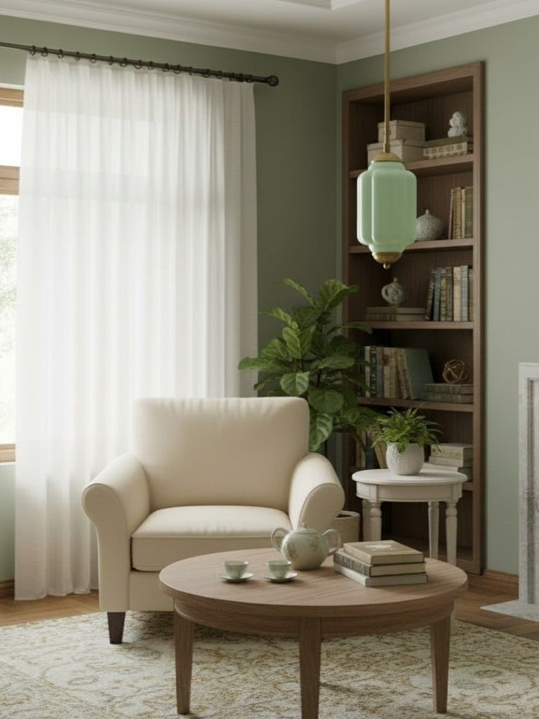 Vintage Glazen Hanglamp met Nostalgische Uitstraling – Verfijnde Verlichting voor Eetkamer en Keuken