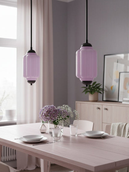 Vintage Glazen Hanglamp met Nostalgische Uitstraling – Verfijnde Verlichting voor Eetkamer en Keuken