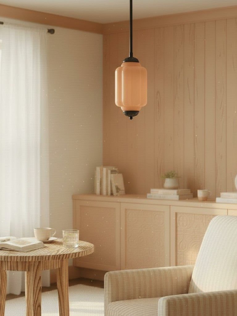Vintage Glazen Hanglamp met Nostalgische Uitstraling – Verfijnde Verlichting voor Eetkamer en Keuken