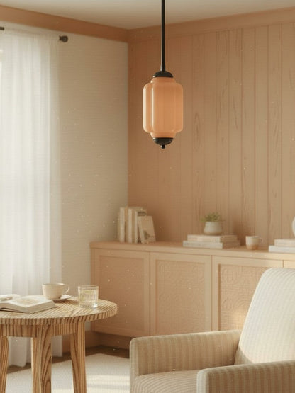 Vintage Glazen Hanglamp met Nostalgische Uitstraling – Verfijnde Verlichting voor Eetkamer en Keuken