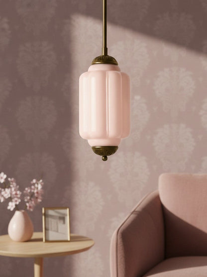 Vintage Glazen Hanglamp met Nostalgische Uitstraling – Verfijnde Verlichting voor Eetkamer en Keuken