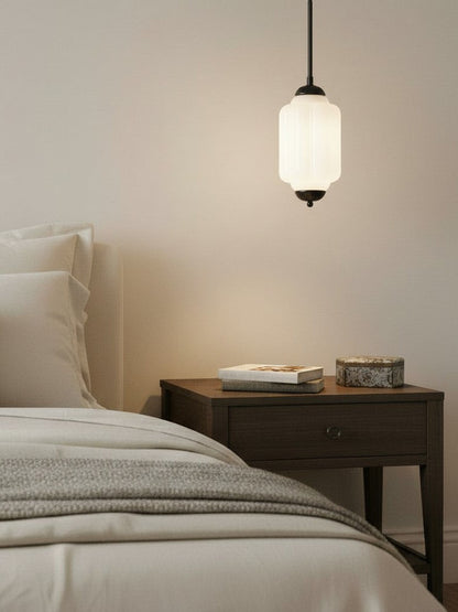 Vintage Glazen Hanglamp met Nostalgische Uitstraling – Verfijnde Verlichting voor Eetkamer en Keuken