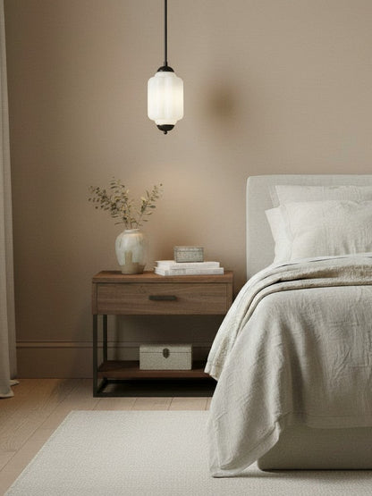 Vintage Glazen Hanglamp met Nostalgische Uitstraling – Verfijnde Verlichting voor Eetkamer en Keuken