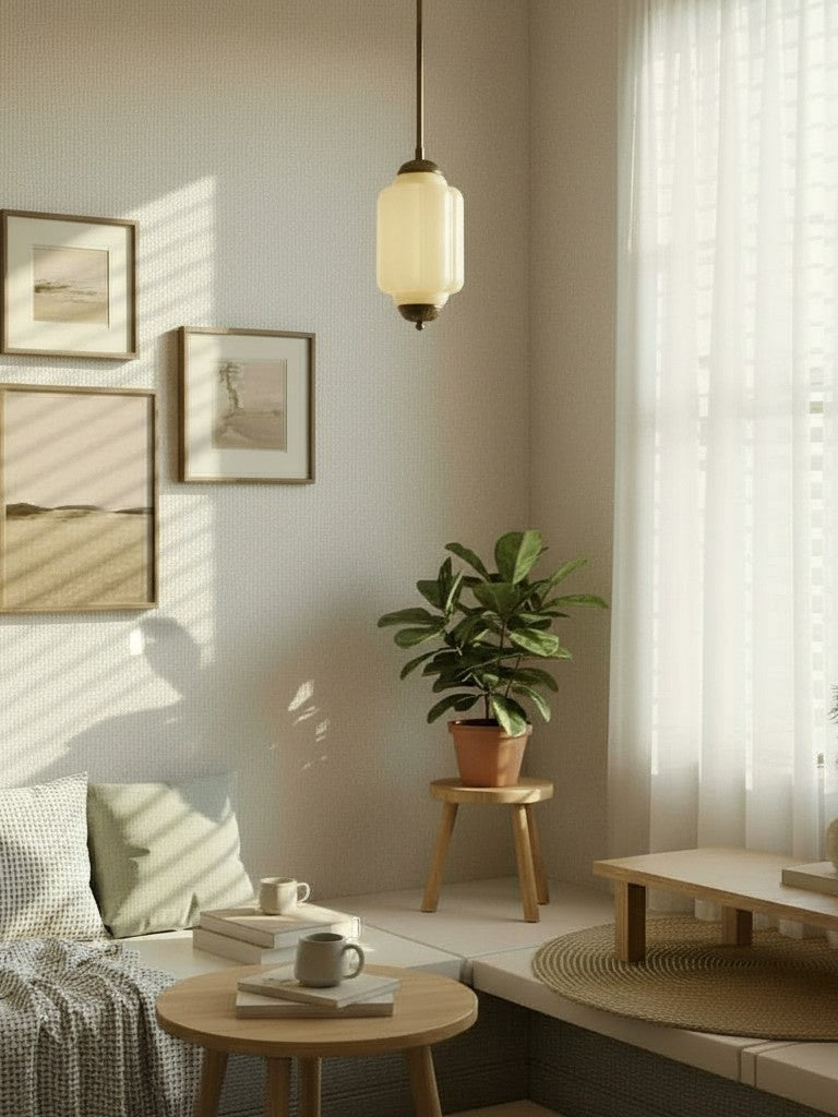 Vintage Glazen Hanglamp met Nostalgische Uitstraling – Verfijnde Verlichting voor Eetkamer en Keuken