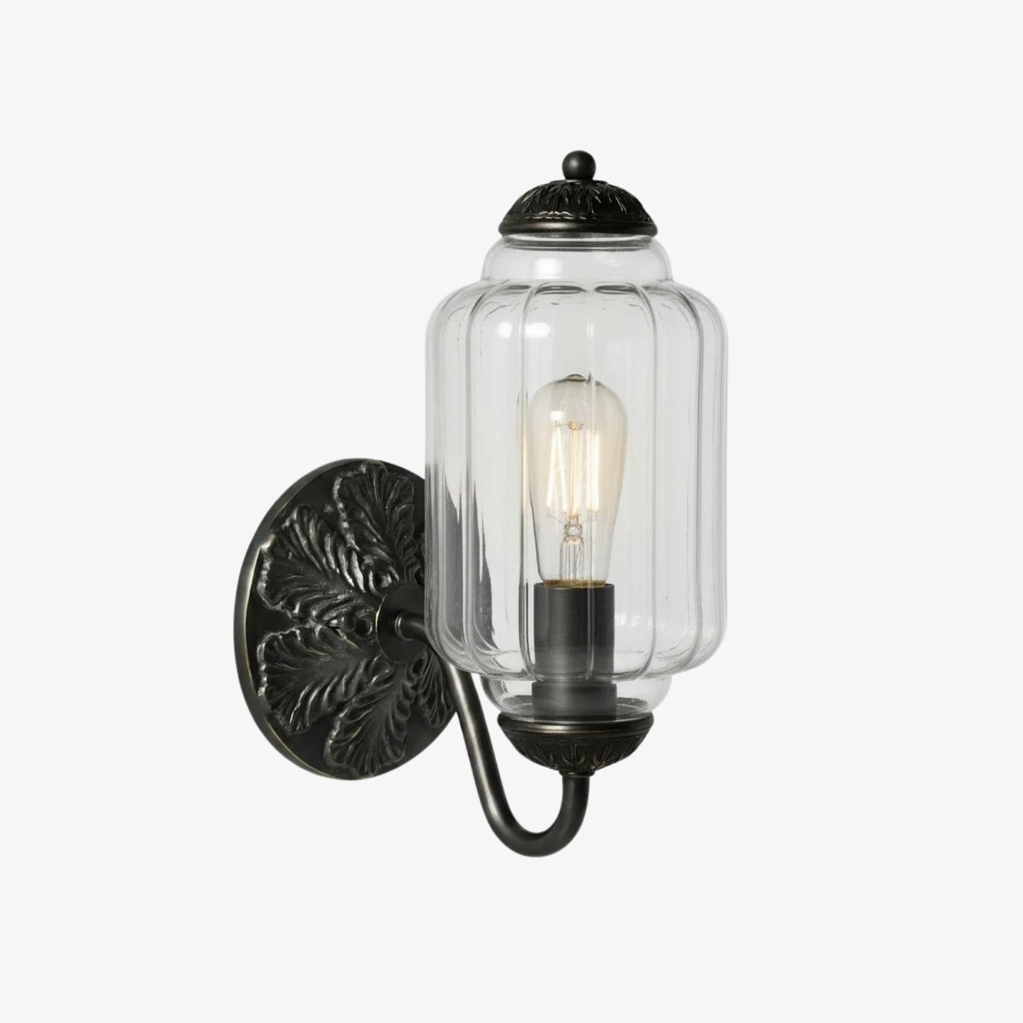 Eloise Vintage Scalloped Milk Glass Wall Sconce - Modern Accent Lighting for Bathroom and Bedroom
