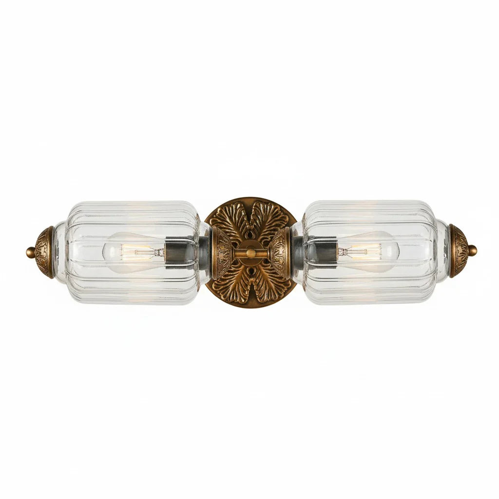 Eloise Vintage Scalloped Milk Glass Wall Sconce - Modern Accent Lighting for Bathroom and Bedroom