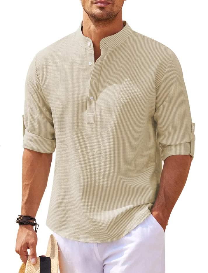 Heren Hemd Henley Model Klassiek met Knoopsluiting