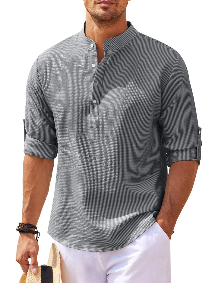 Heren Hemd Henley Model Klassiek met Knoopsluiting