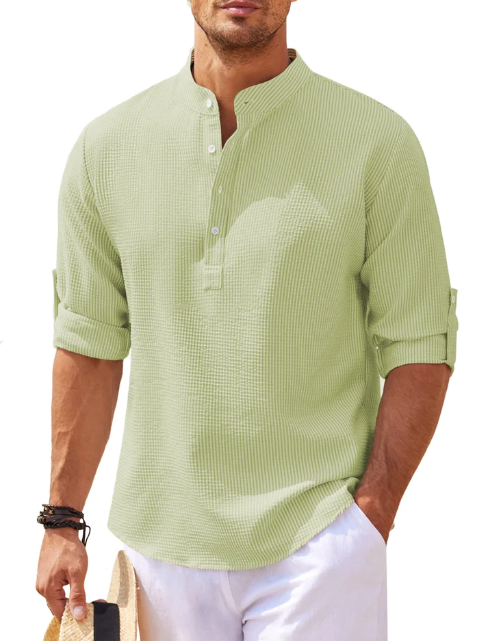 Heren Hemd Henley Model Klassiek met Knoopsluiting