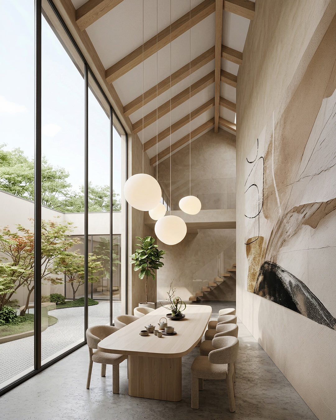 Glazen Hanglamp Melkwit Mondgeblazen – Modern Minimalistisch Design met Zacht Licht voor Eetkamer en Woonkamer – 3 Maten Beschikbaar – Warm Wit 3000K