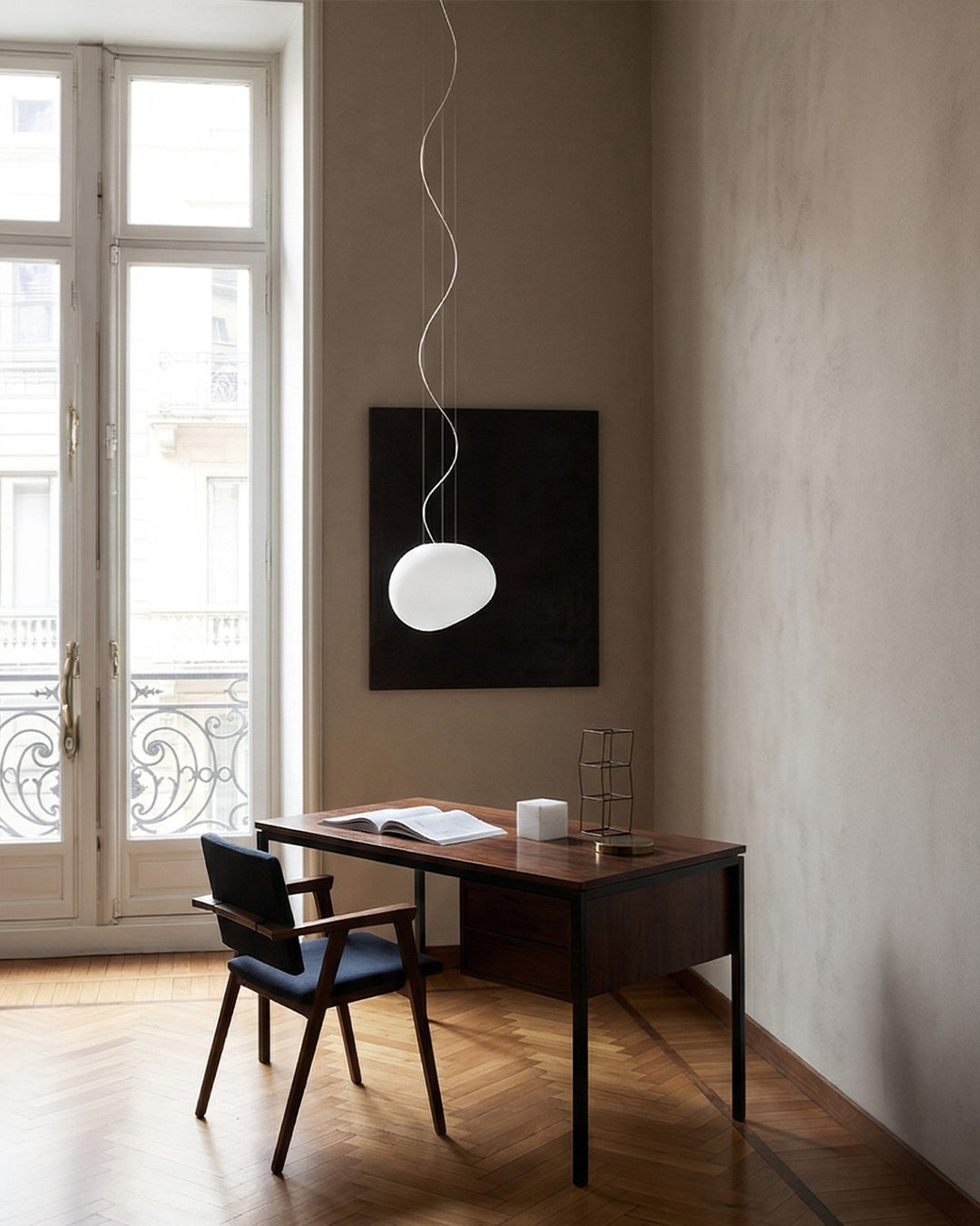 Glazen Hanglamp Melkwit Mondgeblazen – Modern Minimalistisch Design met Zacht Licht voor Eetkamer en Woonkamer – 3 Maten Beschikbaar – Warm Wit 3000K